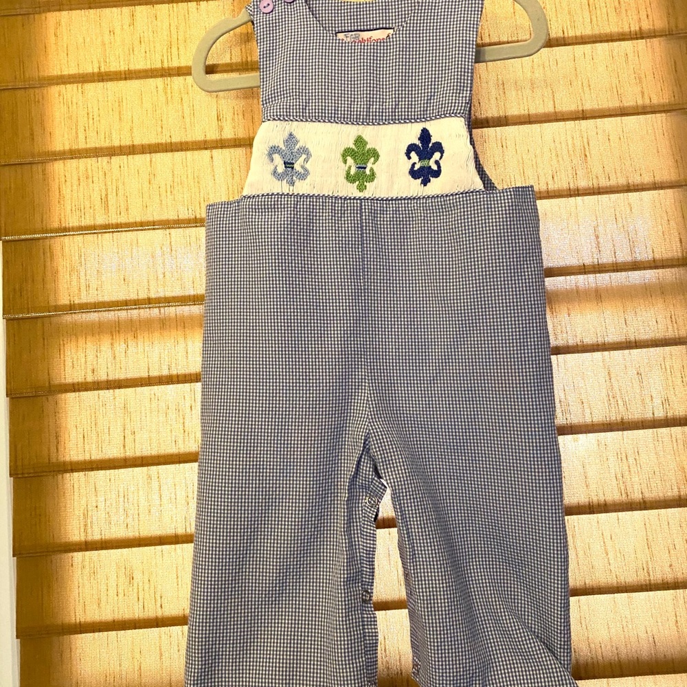 Boys smocked jumpsuit